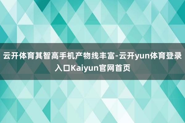 云开体育其智高手机产物线丰富-云开yun体育登录入口Kaiyun官网首页