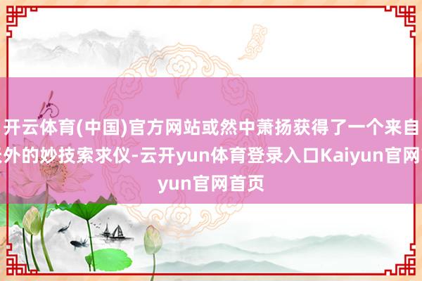 开云体育(中国)官方网站或然中萧扬获得了一个来自外天外的妙技索求仪-云开yun体育登录入口Kaiyun官网首页